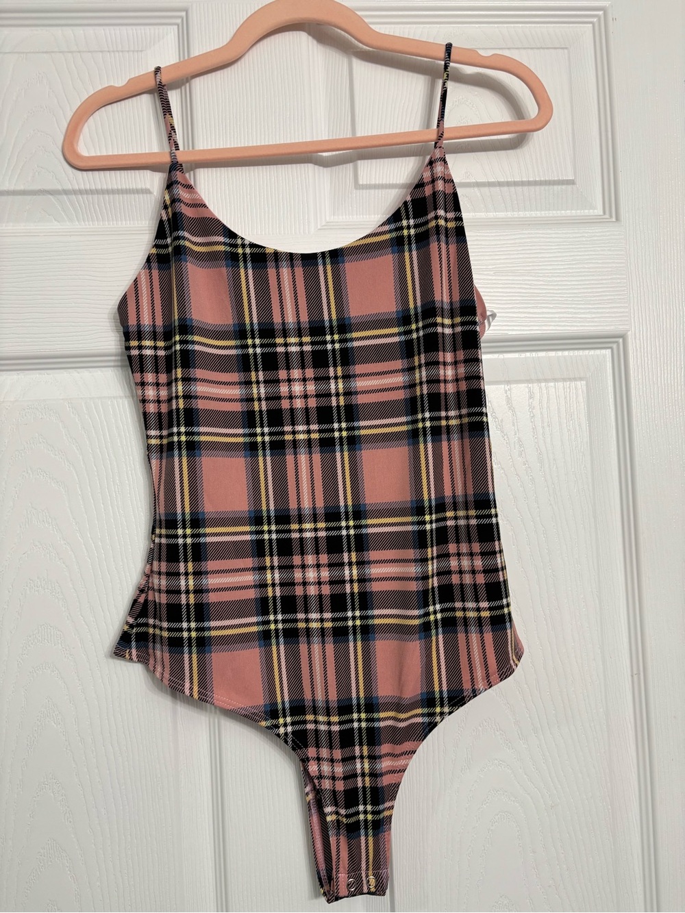 Lovely Day Pink Plaid One-Piece Bodysuit